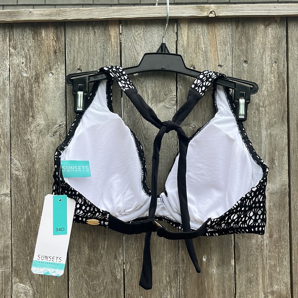 Sunsets California Black Diamond Muse Bikini Top,Size 34D,NWT - Picture 8 of 12